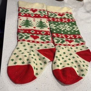 Festive Red and Green Holiday Socks